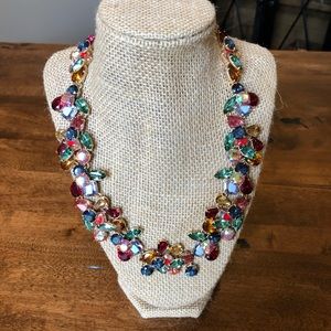 J Crew Multi-colored Crystal Statement Necklace